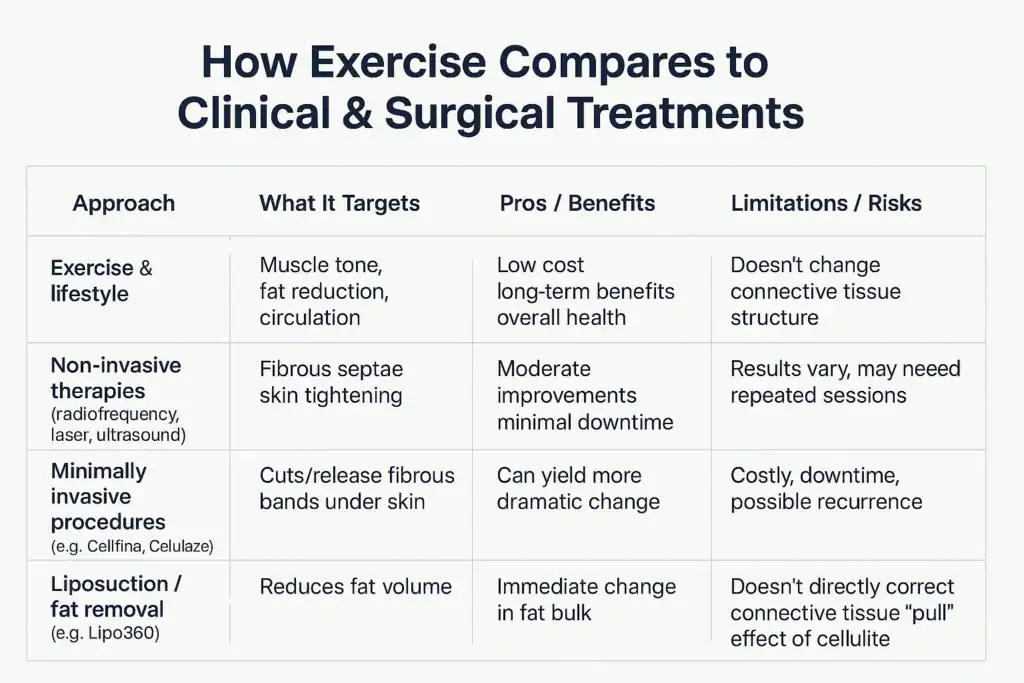 Sculpting Your Bum: Can Toning Exercises Really Reduce Cellulite? 2 How exercise compares to treatments from Lipo 360 West Tilbury