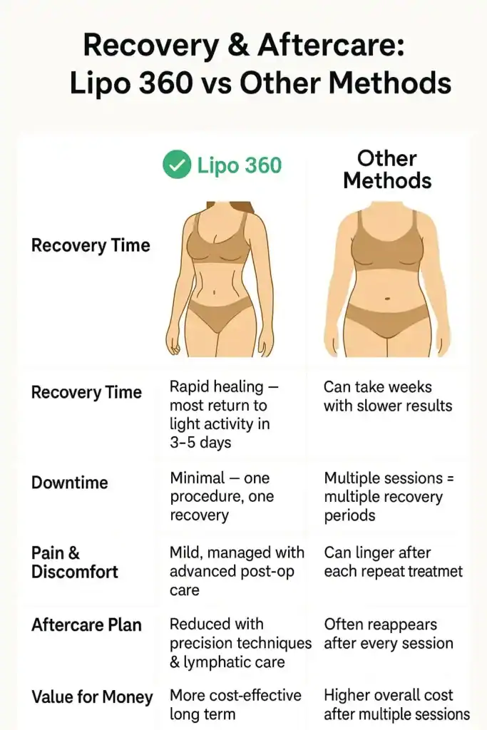 Recovery and Aftercare for Fat-Dissolving Surgery 2 Table to show fat dissolving injection aftercare West Tilbury